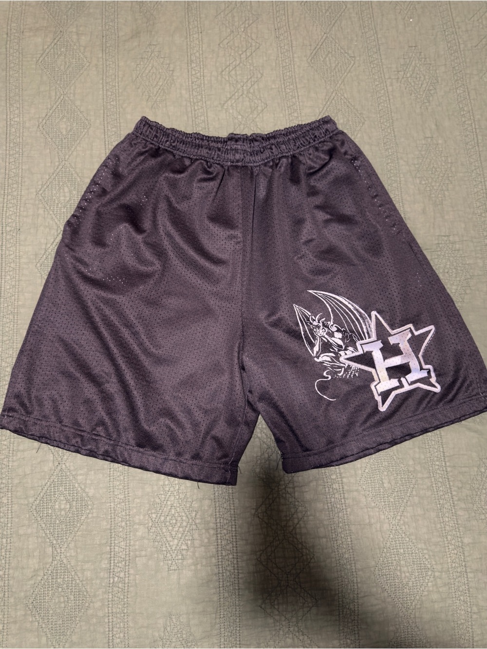 Vices Men’s XL Black Devil Graphic Mesh Shorts